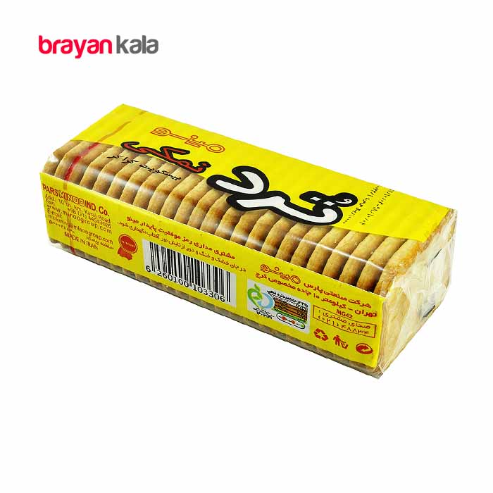 عکس اصلی بیسکویت کراکر نمکی ترد مینو مقدار 125 گرم